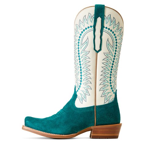 Ariat Women's 13" Derby Monroe Ancient Turquoise Cutter Toe Western Boot - 10047046 - 5.5B