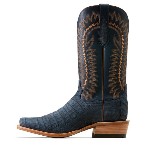 Ariat Men's 13" Futurity Finalist Navy Sueded Caiman Belly Cutter Toe Western Boot - 10047710 - 7D