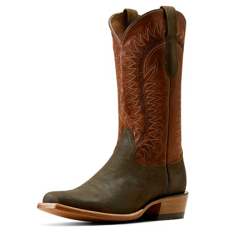 Ariat Men's 13" Futurity Time Olive Roughout Narrow Cutter Toe Western Boot - 10047717 - 7D