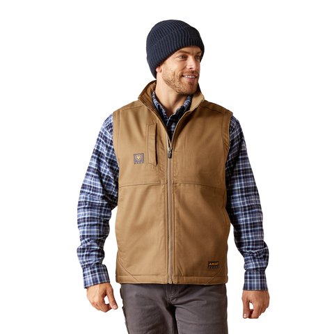 Ariat Men's Rebar Field Khaki DuraCanvas Vest - 10047848 - XS