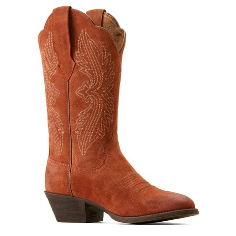 Ariat Women's 11" Heritage R Toe StretchFit Amber Suede Western Boot - 10048181 - 5.5B