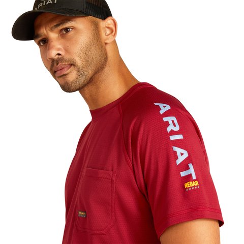 Ariat Men's Tibetan Red & Infinity Heather Rebar Heat Fighter Short Sleeve T-Shirt - 10048751 - XS