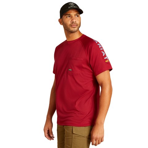 Ariat Men's Tibetan Red & Infinity Heather Rebar Heat Fighter Short Sleeve T-Shirt - 10048751 - XS