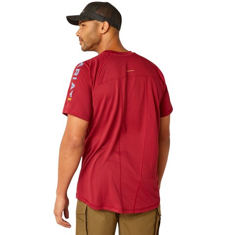 Ariat Men's Tibetan Red & Infinity Heather Rebar Heat Fighter Short Sleeve T-Shirt - 10048751 - XS