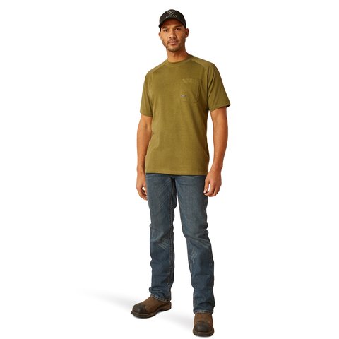 Ariat Men's Rebar Cotton Strong Lichen Heather Work T-Shirt - 10048888 - XS