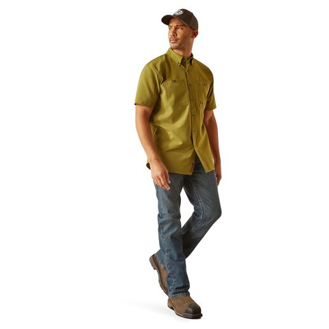 Ariat Men's Rebar Made Tough 360 AirFlow Lichen Work Shirt - 10048949 - XS