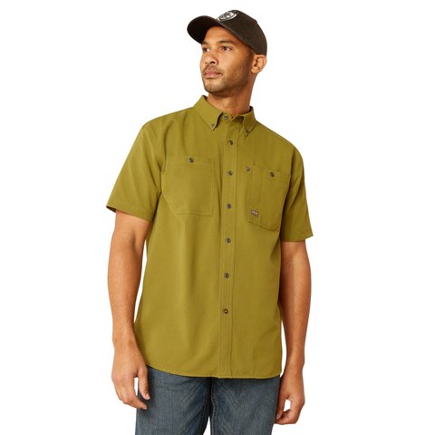 Ariat Men's Rebar Made Tough 360 AirFlow Lichen Work Shirt - 10048949 - XS