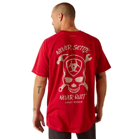 Ariat Men's Rebar Heat Fighter Jolly Wrencher Jester Red Work T-Shirt - 10048971 - S