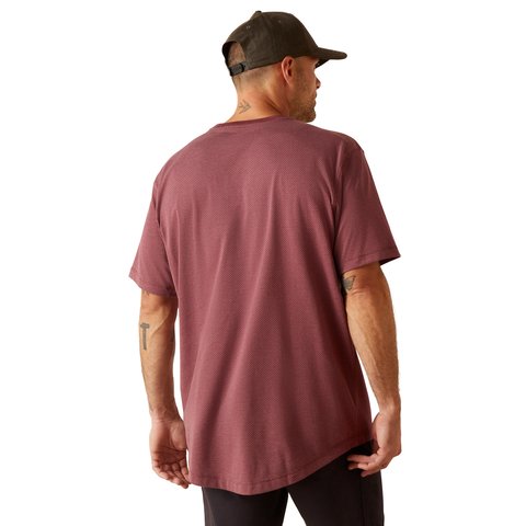 Ariat Men's Rebar Workman 360 Airflow Burgundy Heather Work T-Shirt - 10048985 - XS