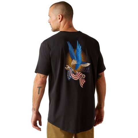 Ariat Men's Rebar Workman Victory Eagle Black T-Shirt - 10048988 - S