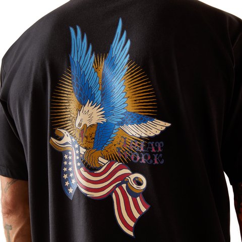 Ariat Men's Rebar Workman Victory Eagle Black T-Shirt - 10048988 - S