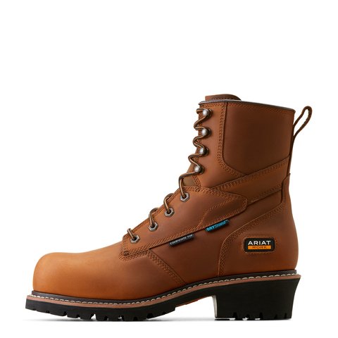 Ariat Men's 8" Waterproof Logger Shock Shield Round Composite Toe Work Boot - 10050840 - 5D