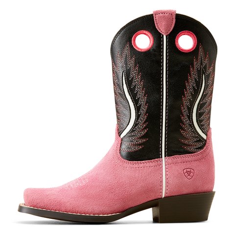 Ariat Youth 9" Haute Pink Suede Futurity Fort Worth Cutter Toe Western Boot - 10050880 - 1M