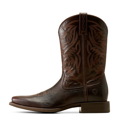 Ariat Men's Sport Herdsman 11" Burnished Chocolate Brown Square Toe Western Boot - 10050990 - 7D