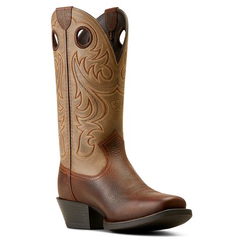 Ariat Men's Sport 13" Brown Oiled Rowdy Square Toe Western Boot - 10050992 - 10.5D