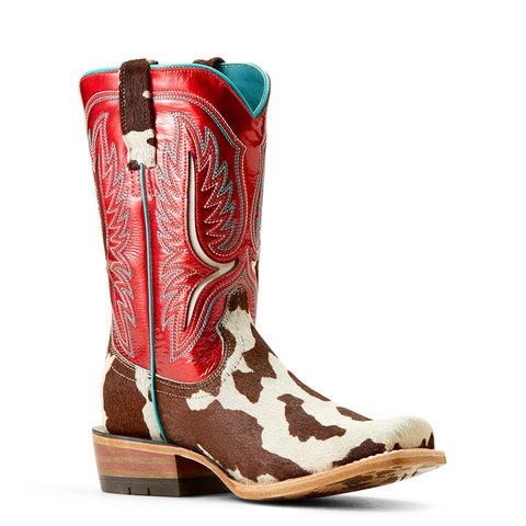 Ariat Women's 11" Futurity Colt Cowtown Hair Oniruby Red Patent Narrow Cutter Toe Western Boot - 10051020 - 5.5B