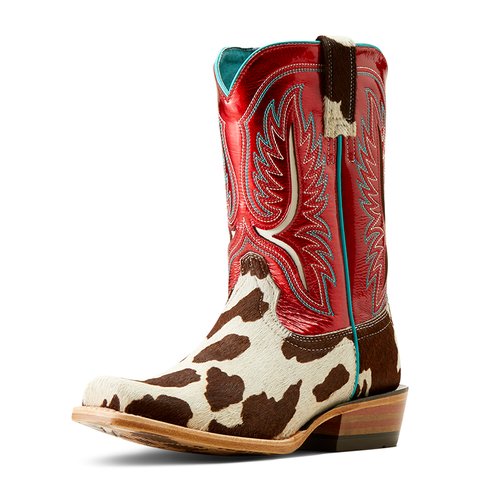 Ariat Women's 11" Futurity Colt Cowtown Hair Oniruby Red Patent Narrow Cutter Toe Western Boot - 10051020 - 5.5B