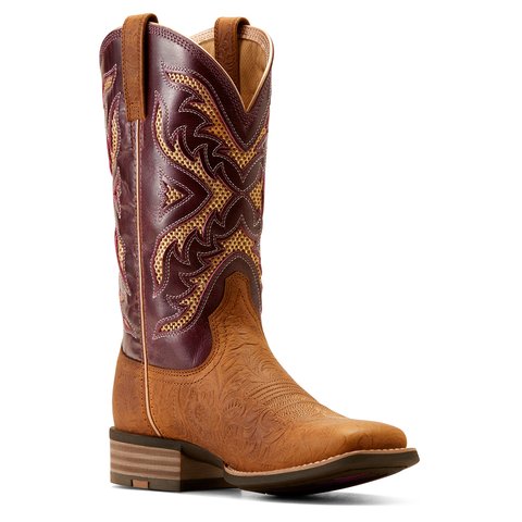 Ariat Women's 11" San Angelo Tooled Toasted Almond VentTEK 360 Western Boot - 10051023 - 5.5B