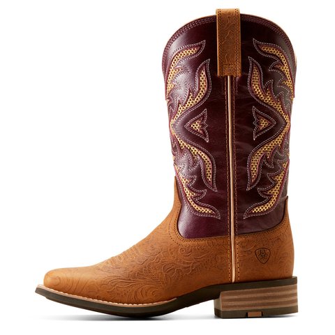 Ariat Women's 11" San Angelo Tooled Toasted Almond VentTEK 360 Western Boot - 10051023 - 5.5B