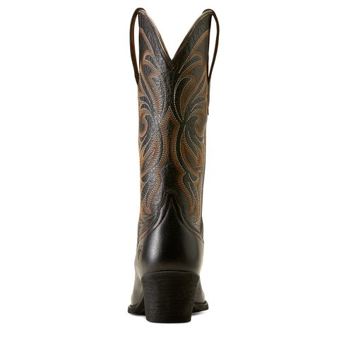 Ariat Women's Heritage J Toe Stretchfit Black Deertan Western Boot - 10051050 - 5.5B