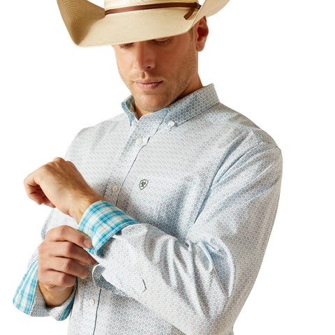 Ariat Men's Wrinkle Free Kolton Classic Fit Shirt - White - 10051239 - XS