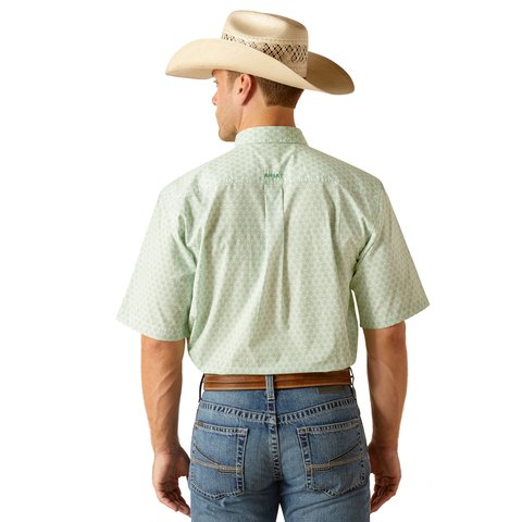 Ariat Men's Dimitri Classic Fit Short Sleeve Shirt - Celedon Glass Green - 10051275 - XS