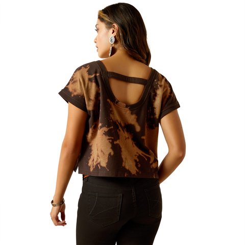 Ariat Women's Rodeo USA Bleached Black & Tan Top - 10051309 - XS