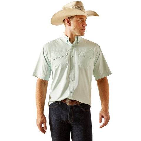 Ariat Men's VentTEK Outbound Classic Fit Shirt - Bleached Aqua - 10051319 - S