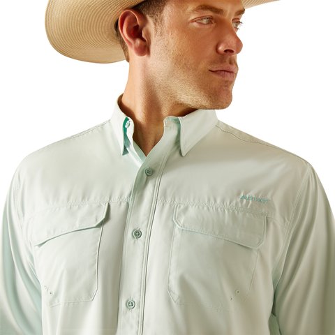 Ariat Men's VentTEK Outbound Classic Fit Shirt - Bleached Aqua - 10051319 - S