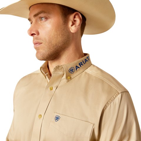 Ariat Men's Team Logo Twill Classic Fit Shirt - Khaki - 10051338 - XS