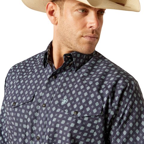 Ariat Men's Everly Classic Fit Shirt - Mood Indigo - 10051351 - XS