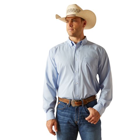 Ariat Men's 360 Airflow Classic Fit Shirt - Light Blue - 10051359 - XS