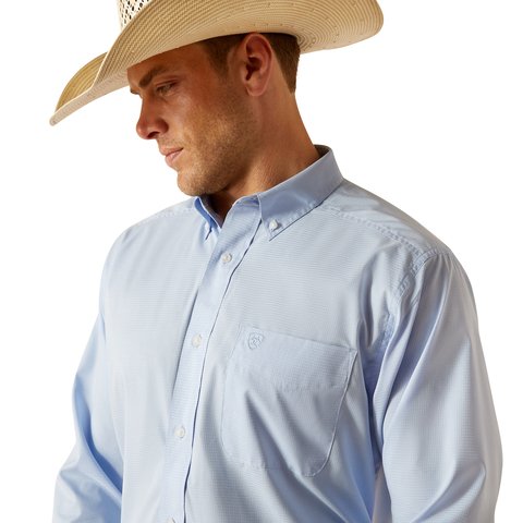 Ariat Men's 360 Airflow Classic Fit Shirt - Light Blue - 10051359 - XS