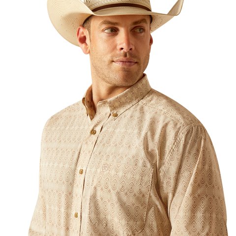 Ariat Men's 360 Airflow Classic Fit Shirt - Simply Taupe - 10051360 - XS