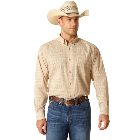 Ariat Men's 360 Airflow Classic Fit Shirt - Simply Taupe - 10051360 - XS