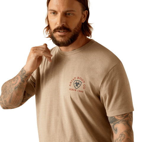 Ariat Men's Oatmeal Heather Flying Eagle T-Shirt - 10051388 - S