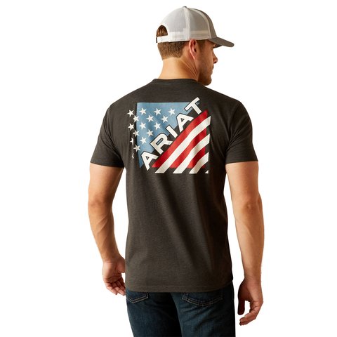 Ariat Men's Star Spangled Charcoal Heather T-Shirt - 10051453 - S