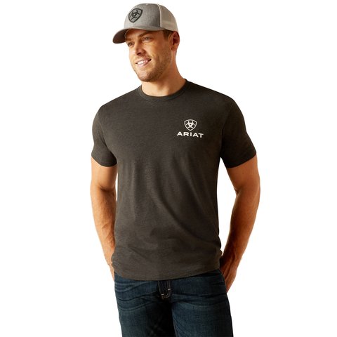 Ariat Men's Star Spangled Charcoal Heather T-Shirt - 10051453 - S