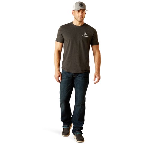 Ariat Men's Star Spangled Charcoal Heather T-Shirt - 10051453 - S