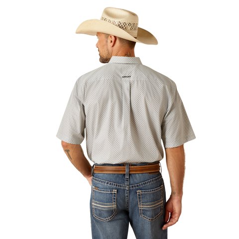 Ariat Men's Wrinkle Free Bear Classic Fit White Short Sleeve Shirt - 10051471 - XS