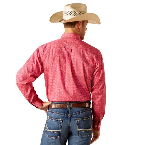 Ariat Men's Wrinkle Free Brennan Classic Fit Long Sleeve Shirt - Pink - 10051473 - XS