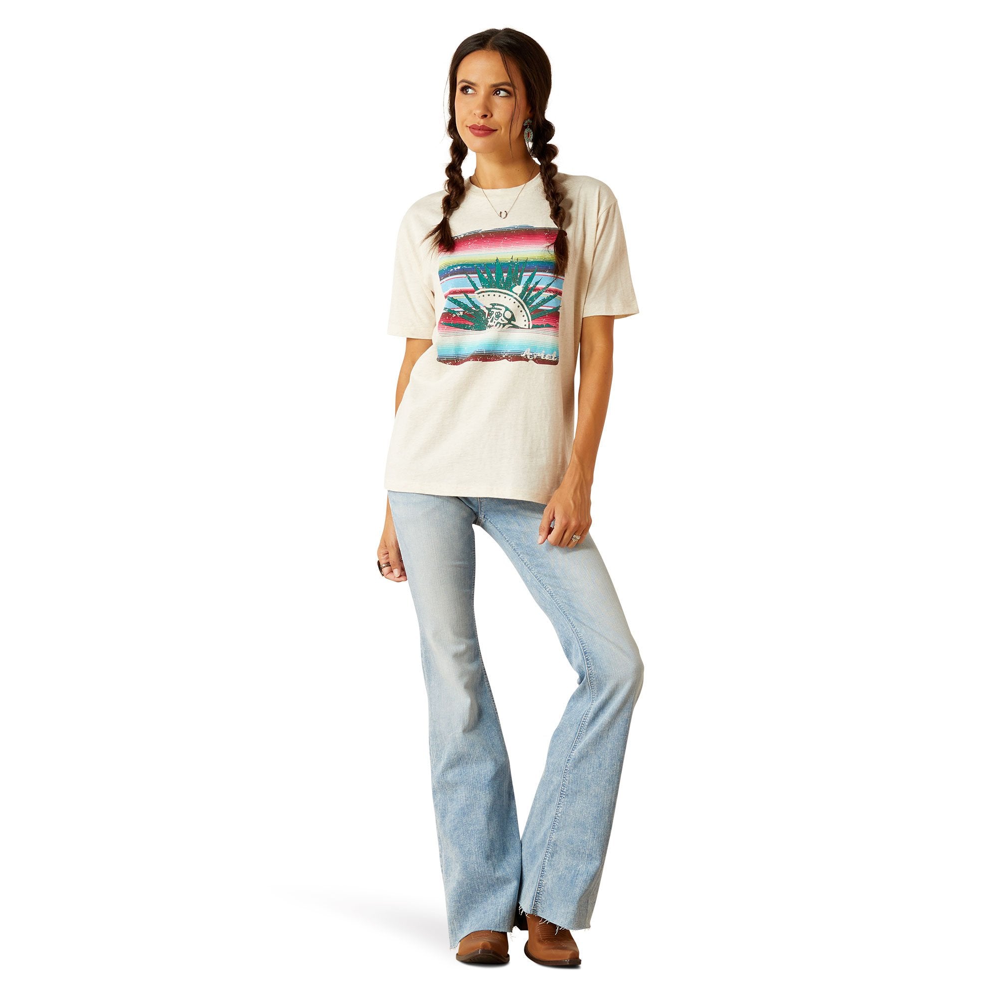 Ariat Women's Oatmeal Heather Lola T-Shirt - 10051488 - XS