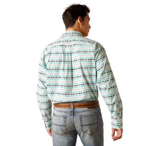 Ariat Men's Jefferson Classic Fit Long Sleeve Shirt - Ice Green - 10051495 - XS