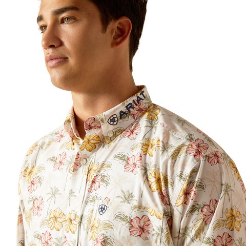 Ariat Men's Team Charlie Classic Fit Long Sleeve Shirt - Gardenia - 10051521 - XS