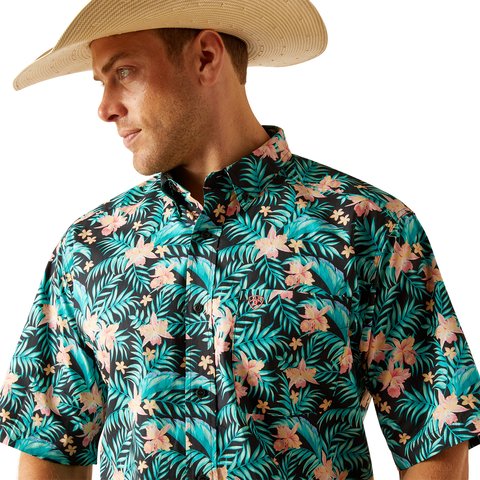 Ariat Men's Jillian Classic Fit Short Sleeve Hawaiian Print Shirt - 10051530 - XS