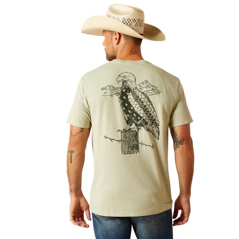 Ariat Men's Eagle Desert Sage Heather Flag T-Shirt - 10051748 - S