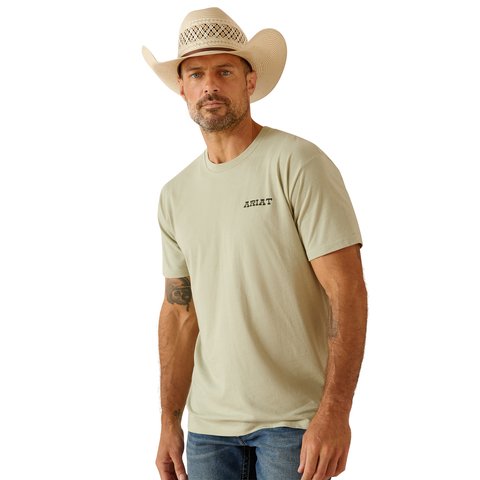 Ariat Men's Eagle Desert Sage Heather Flag T-Shirt - 10051748 - S