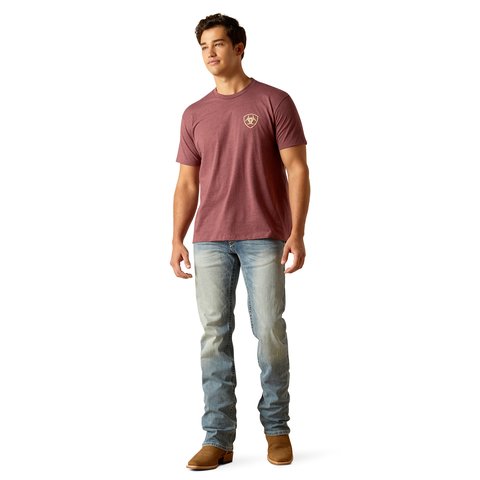 Ariat Men's Serape Fill T-Shirt - Burgundy Heather - 10051752 - S