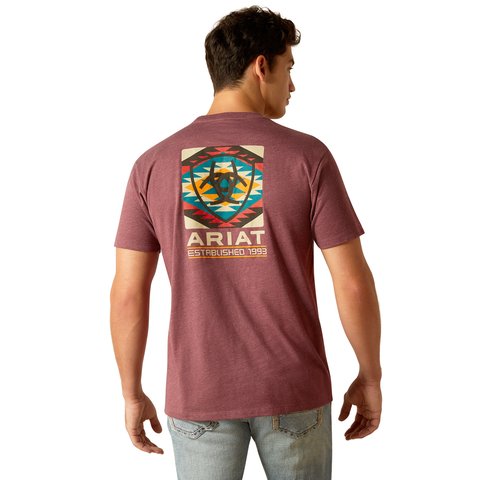 Ariat Men's Serape Fill T-Shirt - Burgundy Heather - 10051752 - S