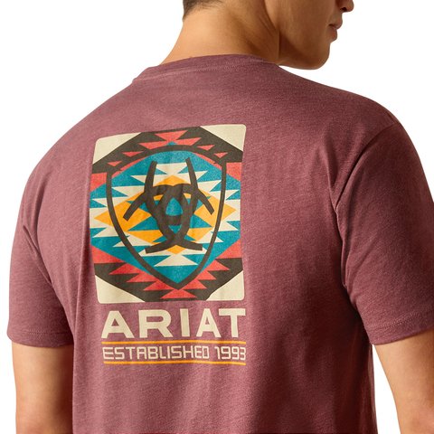 Ariat Men's Serape Fill T-Shirt - Burgundy Heather - 10051752 - S